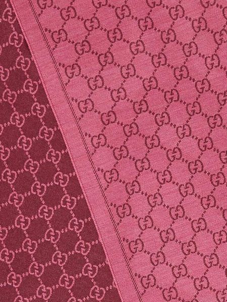 Bufanda de punto con estampado de tejido jacquard Gucci rosa