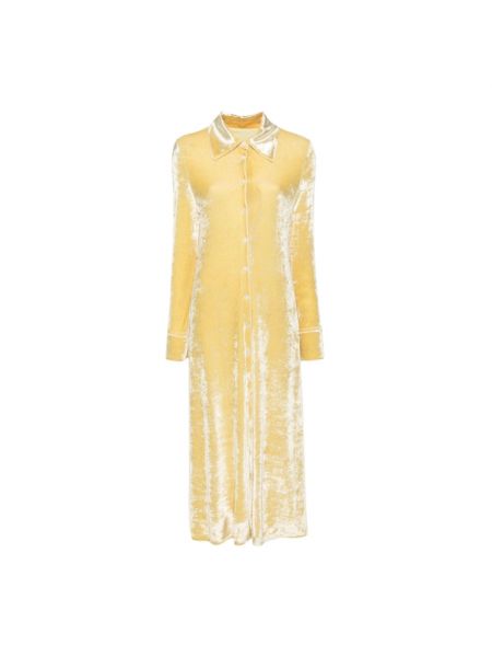Welurowa sukienka Jil Sander żółta