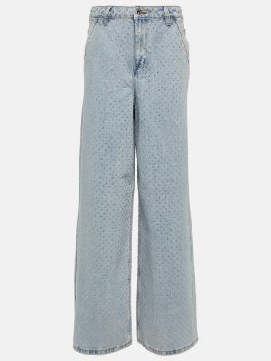 Voľné džínsy s nízkym pásom Self-portrait modrá