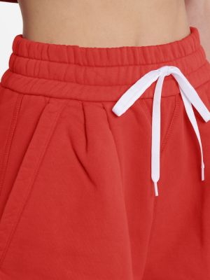 Shorts taille haute en coton Miu Miu rouge
