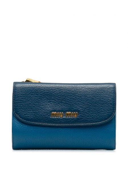 Kožená peňaženka Miu Miu Pre-owned modrá