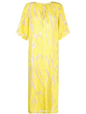 Průsvitné viskózové šaty z polyesteru Rodebjer - žlutá