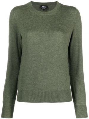 Vlnený sveter A.p.c. zelená