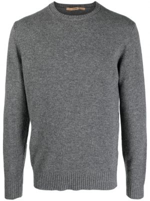 Плетен пуловер с кръгло деколте Nuur сиво