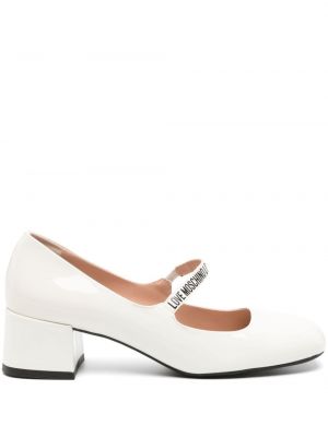 Кожени полуотворени обувки Love Moschino бяло