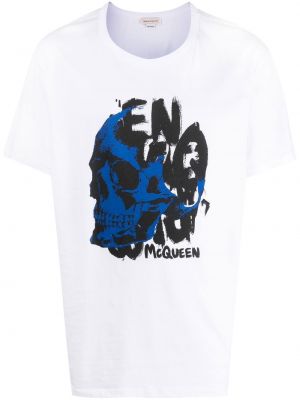 Trykt t-skjorte Alexander Mcqueen hvit