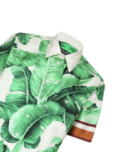 Zīda krekls ar apdruku Dolce & Gabbana zaļš