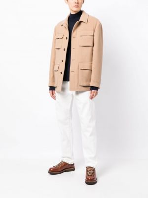 Veste en laine avec poches Brunello Cucinelli marron