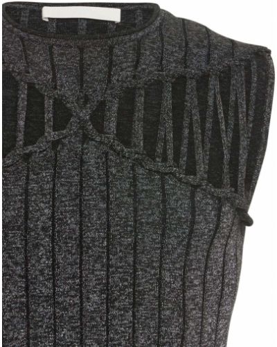 Pletená reflexná vlnená košeľa Dion Lee čierna