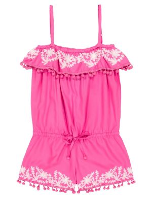 Broderet strop jumpsuit for piger Melissa Odabash Kids pink