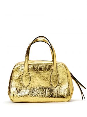Δερμάτινη τσάντα shopper Khaite χρυσό