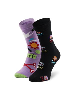 Calcetines de cintura alta con lunares Dots Socks violeta