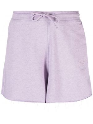 Pantaloni scurți din bumbac Ganni violet