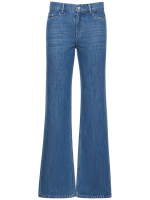Bavlnené džínsy s rovným strihom s nízkym pásom Wandler modrá