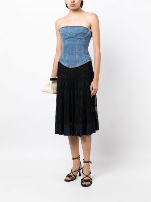 Plisované puntíkaté midi sukně Chanel Pre-owned