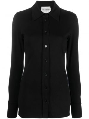 Bavlnená košeľa Closed čierna