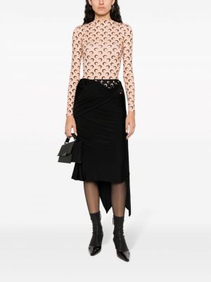 Drapované asymetrické midi sukně Marine Serre černé