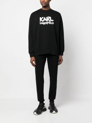 Raštuotos sportinės kelnes Karl Lagerfeld juoda