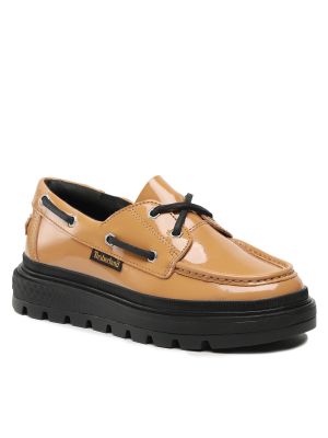 Kožne cipele od lakirane kože Timberland žuta