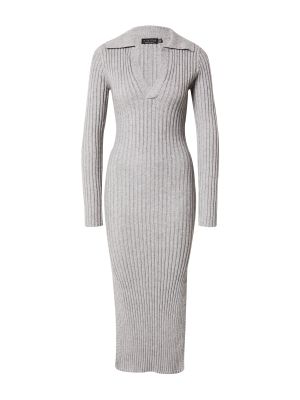 Плетена плетена рокля In The Style сиво