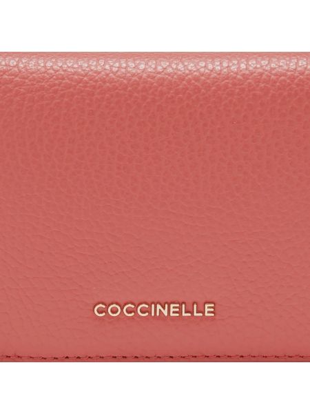 Cartera de cuero con bolsillos Coccinelle rosa