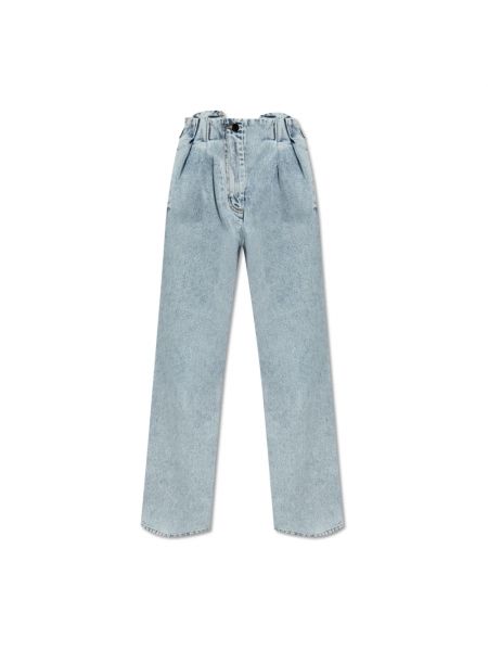 Straight jeans mit plisseefalten The Mannei blau