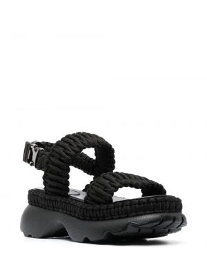 Sandales tressées Moncler noir