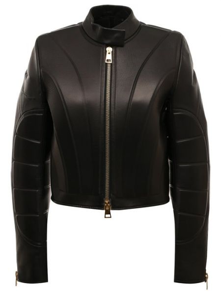 Кожаная куртка Bottega Veneta черная