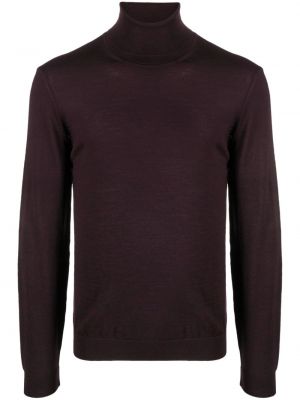 Вълнен пуловер Boss виолетово
