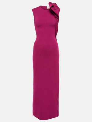 Трикотажное длинное платье Roland Mouret фиолетовое