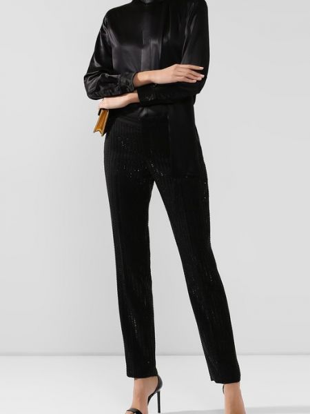 Шерстяные брюки Ralph Lauren черные