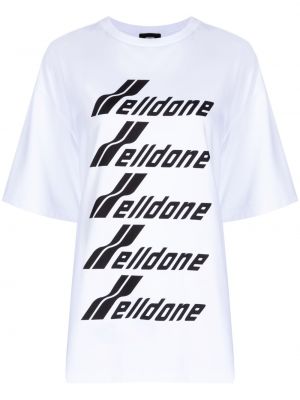 T-shirt con stampa con scollo tondo We11done bianco