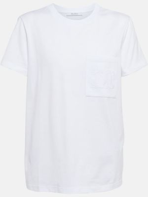Βαμβακερή μπλούζα από ζέρσεϋ Max Mara λευκό