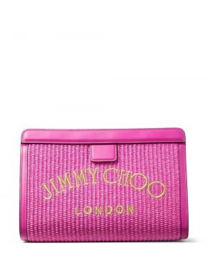 Kuvertväska med broderi Jimmy Choo rosa