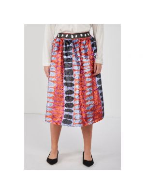 Falda midi de terciopelo‏‏‎ con estampado con estampado abstracto Stella Jean