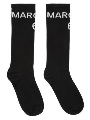 Bombažne nogavice Mm6 Maison Margiela Kids črna