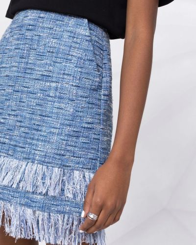 Mini sukně s třásněmi Karl Lagerfeld modré