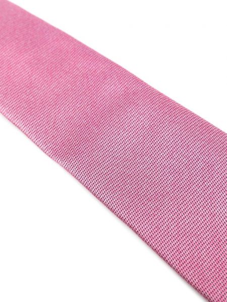 Žakárová hedvábná kravata Canali růžová