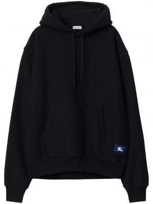 Pamučna hoodie s kapuljačom Burberry crna