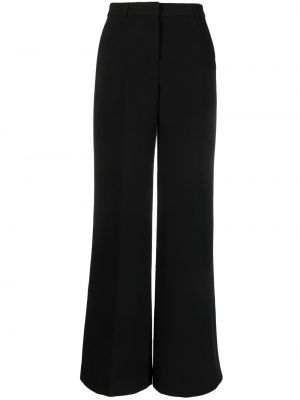 Viskózové volné kalhoty s vysokým pasem s páskem L'agence - černá