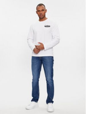 Tričko s dlouhým rukávem s dlouhými rukávy Calvin Klein bílé