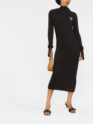 Robe mi-longue Versace Jeans Couture noir