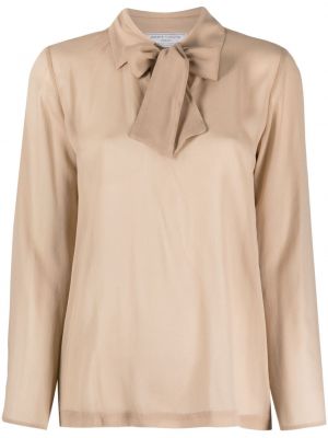 Копринена блуза с панделка Société Anonyme бежово