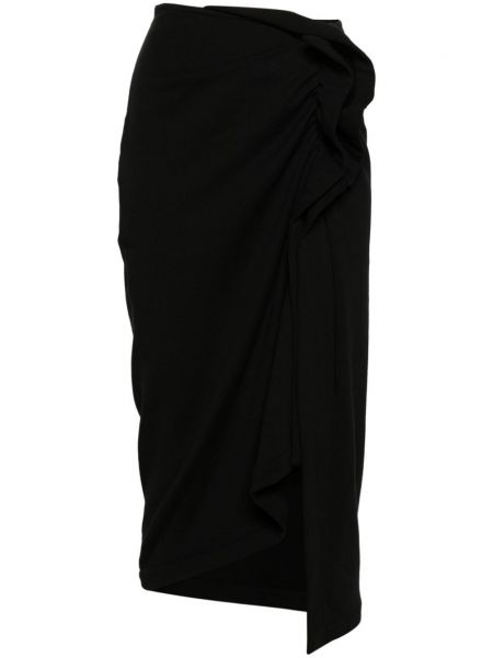 Pamučna midi suknja Dries Van Noten crna