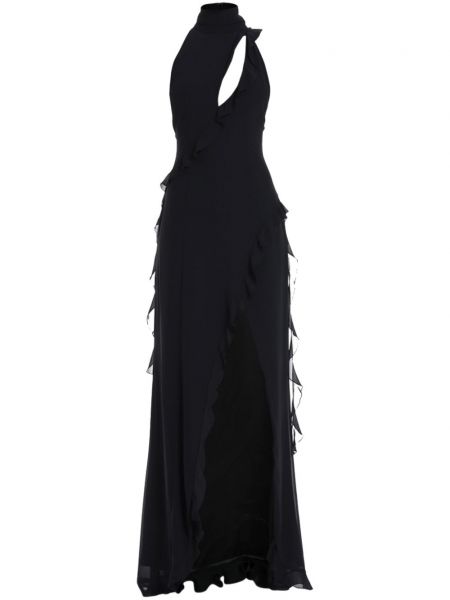 Večernja haljina od šifona De La Vali crna