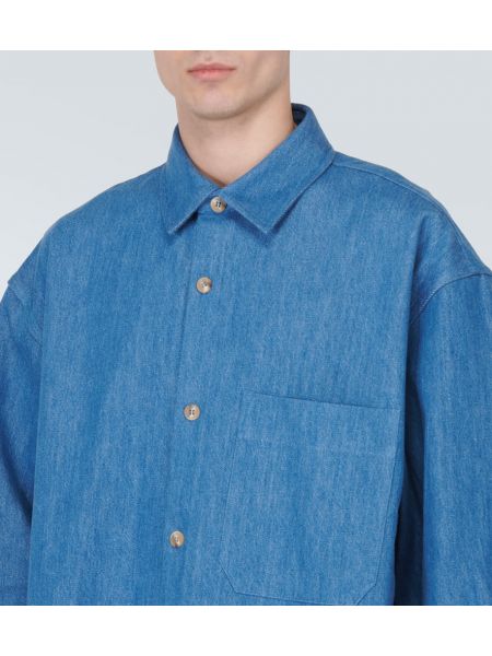Oversized πουκάμισο τζιν King & Tuckfield μπλε