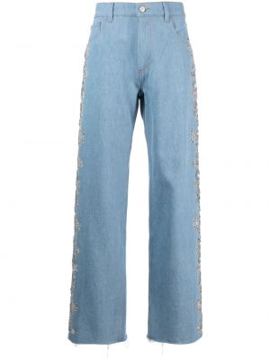 Jeans à imprimé en cristal Magda Butrym bleu