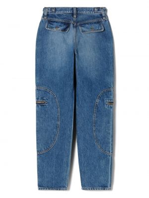 Medvilninės skinny fit džinsai aukštu liemeniu Re/done mėlyna