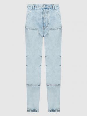 Прямые джинсы с вышивкой Alexander Wang голубые