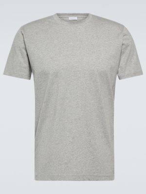 Camiseta de algodón Sunspel gris